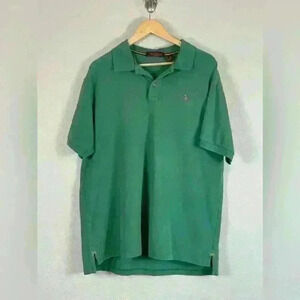 Tori Richard Honolulu Green Polo Short Sleeve Shirt Embroidered Monkey Men's XL